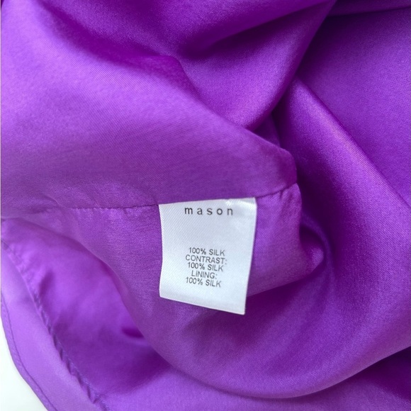 Mason by Michelle Mason  Purple Silk Asymmetrical Midi Dress halter size 8 - Picture 12 of 13